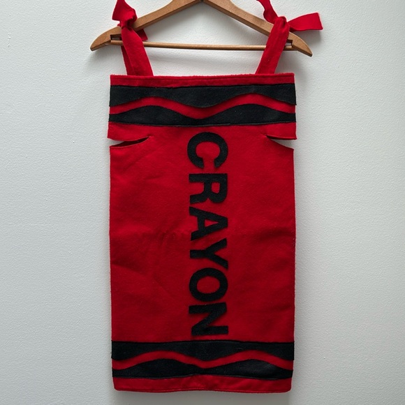 Handmade Red Crayon Felt Dress Costume - Picture 1 of 5